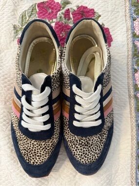 Boden pony hair retro sneakers